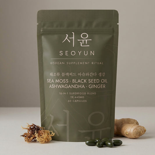 SEOYUN SEA MOSS, BLACK SEED OIL, ASHWAGANDHA & GINGER 18-in-1 Superfood Blend · 19,445MG · 60 Capsules